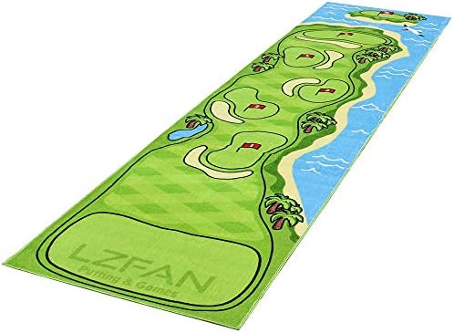 LZFAN Indoor Golf Putting Mat, Anti-Slip Training Equipment,10FT Large Pro Training Exercises and Fun Games Mat for All Ages & Abilities