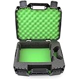 CASEMATIX Green Protective Travel Carry Case Fits Xbox One S, Power Cables, Remote Controller and Games - Padded Foam Interior for Xbox ONE S 1TB or 500GB Console System