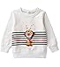 MIQI Boys Casual Sweatshirt Striped Monkey King Print Activewear Pullover Shirt White 2 Years Old