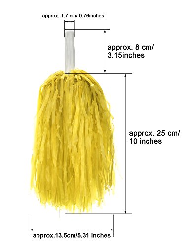 image for Pangda 2 Pairs Plastic Cheerleader Cheerleading Pom Poms for Party Cos