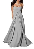 WeiYin Women's Chiffon Long Sweetheart Evening Gown Party Dresses