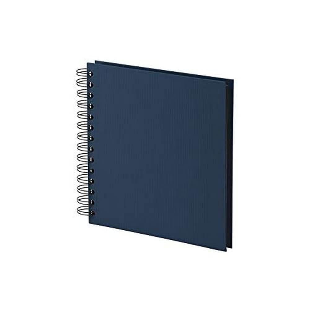 Rössler Papier 1329452905 - S.O.H.O. Wire-O fotoalbum 180 x 180 mm, 60 zwarte pagina's, Navy, 1 stuk