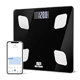 Bluetooth Body Fat Scale- Wireless Digital Bathroom Weight Scale- SR SunRoom Smart BMI Scale with 12 Essential Measurements and FDA Approved Body Composition Analyzer, Smartphone App…