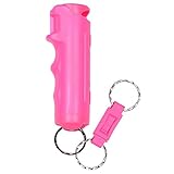 SABRE RED Flip Top Pepper Gel Spray Keychain with Quick Release - Maximum Police Strength, Durable Hard Case, Easier to Use, Finger Grip, 12-Foot (4M) Range, 25 Bursts (5x Other Brands) - Gel is Safer