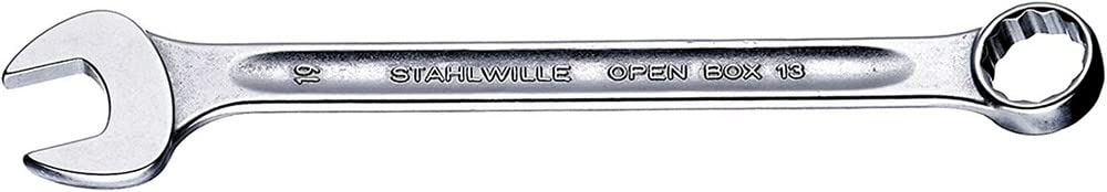 Stahlwille 40083434 13 Combination Spanner, Open-Box, Chrome Alloy Steel, Chrome Plated, 34 mm Size