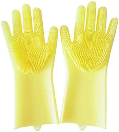 Silicone Gloves Dish Washing Cleaning Long Brush Gloves Household Kitchen Housework Pet Hair Care(1PCS)
