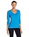 Hanes Comfortblend Women's Originals Long Sleeve Cotton T-Shirt, Lightweight V-Neck Tee, Modern Fit, Deep Dive, Large