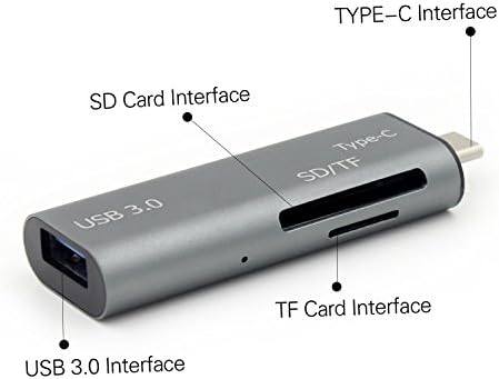 YooType USB 3.0 to USB-C SD/TF Card Reader with OTG Function for Type C Cellphone and Computer Macbook Chromebook Pixel Nexus 6p available (Grey)