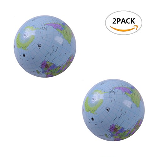 Buy 2 Pack Large Inflatable Beach Ball Globes,16 inch