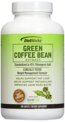 DietWorks Green Coffee Bean Extract 180 Caplets Made with Svetol 2 PAck DietWorks Green Coffee Bean Extract 180 Caplets Made with Svetol 2 PAck
