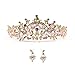 Zapire Rhinestone Women Bridal Tiaras Wedding Crowns with Earrings Princess Headbands for Girl Hair Accessories
