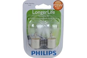 Philips Automotive Lighting P21W LongerLife Miniature Bulb, 2 Pack,White,12498LLB2