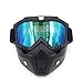 Ubelly Motorcycle Goggles with Detachable Mask, Motocross Riding Cycling Motorbike ATV Dirt Bike Racing Off Road Cosplay Goggle Glasses,Adjustable Non-Slip Strap Retro Helmet Goggles