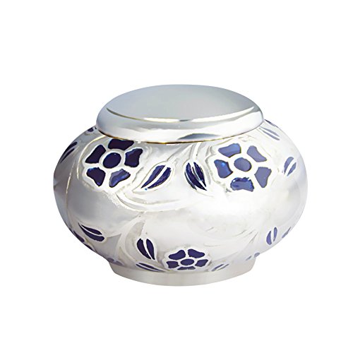 Small Cremation Urn Keepsake - Mini Funeral Urn for Human Ashes - Brass and Hand Engraved -Fits Small Amount of Cremated Remains -Display Burial Urn at Home/Office (Mushroom Shaped, Baby Urn Memorial - Thumbnail 4