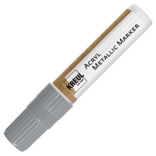 KREUL 46252 - Acrylic Metallic Marker with Chisel Tip, XXL, 15 mm, Silver - Thumbnail 4