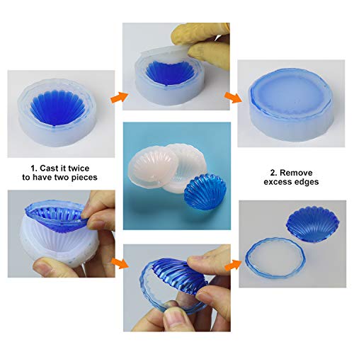 UV Resin Molds LET'S RESIN Kawaii Resin Shaker Mold, Crystal Silicone Molds, Epoxy Resin Molds with Square, Heart, Star, Hourglass, Seashell, Wine Glass, Perfume Bottle, Beaker Glass molds