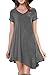 MOLERANI Women's Short Sleeve Casual Loose Fit T-Shirt Tunic Dress Swing Dress(Grey,XL)