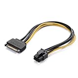 UGREEN Sata Power Cable Sata15 Pin to 6 Pin PCI Express Graphics Video Card Power Cable Adapter (8 Inch)