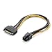 UGREEN Sata Power Cable Sata15 Pin to 6 Pin PCI Express Graphics Video Card Power Cable Adapter (8 Inch) primary