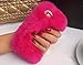 Fast Jewelry iPhone 5/5S Soft Wool Rabbit Fur Skin Case,Hot pink Bling Crystal Bow Fluffy Rex Rabbit Fur Handmade Case Cover for Apple iPhone 5/5S/SE