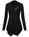 Laksmi Women's Long Sleeve Asymmetrical Cowl Neck Tunic Top