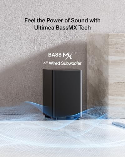 Barra de Sonido 5.1 con Dolby Atmos, Sistema de Sonido Surround, Sistema de Sonido de Cine en Casa, Barra de Sonido TV con Subwoofer, 2 Altavoces Surround, HDMI eARC/ÓPT/AUX, Aura A50 Pro