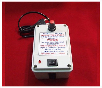 Wbrelettronica Wbr200 Variac Regolatore Variatore Di Velocita Per Motori A Spazzole Eo Induzione 1500 Watt No Idoneo Se Il Motore Ha Il