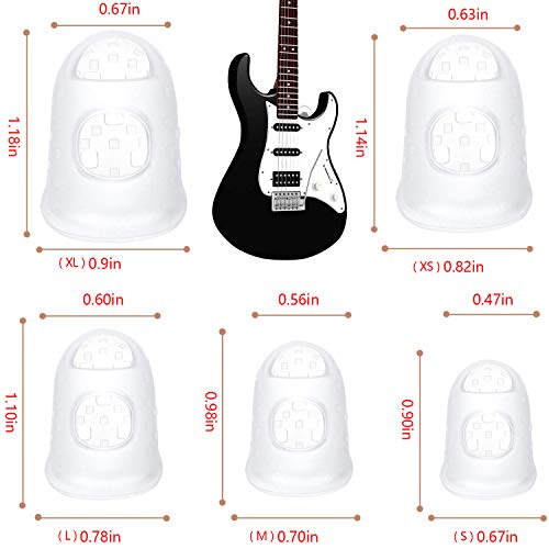 Guitar Silicone Finger Protector,Thumb Finger Picks,Guitar Sets for Acoustic Guitar Ukulele Kalimba Starter and Other String Instrument