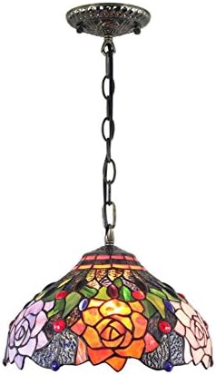 Gweat 12-Inch Bicolor Rose Luxury Tiffany Chandelier