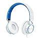 Sound Intone HD200 Headphones with Microphone Lightweight Folding Stereo Earphones for iPhone,PC,Laptop, Android Smartphones,Tablet (White/Blue)