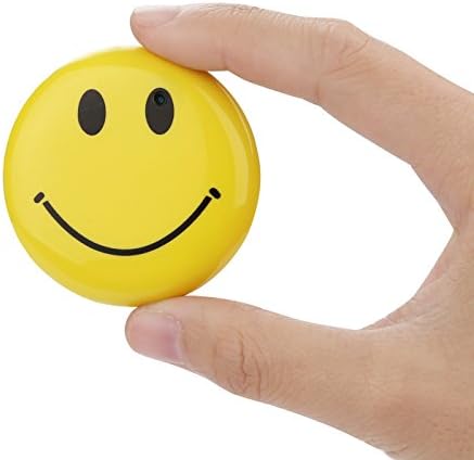 Wearable Mini Hidden Spy Camera, Smile Face Badge Security Nanny Camera [Upgraded Version]