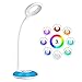 LED Desk Lamp, HIHIGOU Gooseneck Dimmable Eye Protection Desk Light 3.2W Touch Control 3 Adjustable Brightness Levels USB Rechargeable with Multi-Colored Changing Base, Reading Lamp for Kids, White
