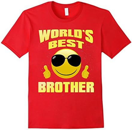 Kids Cool Face Family Gifts World's Best Brother T-shirt 8 Red