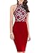 WOOSEA Women's Elegant Floral Lace Sleeveless Retro Bridesmaid Prom Dress (Small, Red)