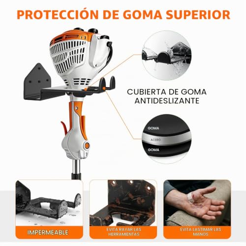 Housolution Soporte Para Recortadoras de 8'', 2Pcs | Con Recubrimiento de Goma, Colgador Resistente para Desmalezar, Gancho Organizador Para Recortadora, Soplador De Hojas