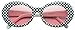 Colorful Oval Kurt Cobain Inspired Mod Round Pop Fashion Sunglasses (Black/White, Pink)