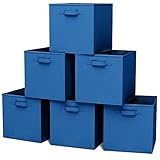 Closet Organizer - Fabric Storage Basket Cubes Bins - 6 Blue Cubeicals Containers Drawers