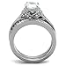 Marimor Jewelry 2.75 Carat Round Cut Cubic Zirconia Stainless Steel Wedding Ring Set Women's Size 7