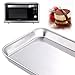 Howrey Cookie Baking Sheet Set 2 Pieces, Stainless Steel Non-Toxic Non-Stick Oven Cookie Baking Pan Mirror Finish, Rustproof and Easy Cleaning (2pcs 15.75'' x11.81''x0.98'' in)