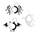 Livingly Light Children's Halloween Decorations Cute Hanging Paper Lanterns Black Purple White Kit, one set of 3 - Bat, Ghost, Spider(Small Size)