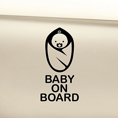 Baby on Board Black Vinyl Decal Laptop Car Truck Bumper Window Sticker (Safety Sign)