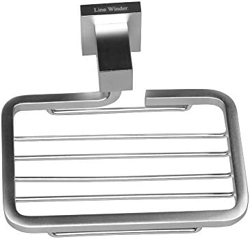 LineWinder Bathroom Wall Hangings Soap Dishes Holder, Rust Proof Aluminium Alloy Wall Mountable Soap Container With Brushed finish, Heavy Duty Soap Racks For Sponges, Scrubber, Soap