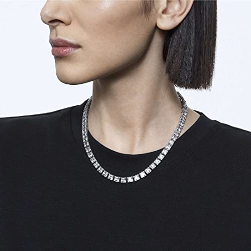 Swarovsk Matrix All-Around Necklace, Bracelet, Clip Earrings, Clear Square-Cut Crystals, Rhodium