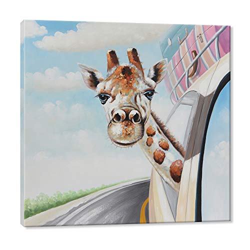 Giraffe Road Trip Oil Painting - Image 3