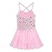 TiaoBug Girls Sequined Ballet Dance Dress Sweetheart Leotard Pink 3-4