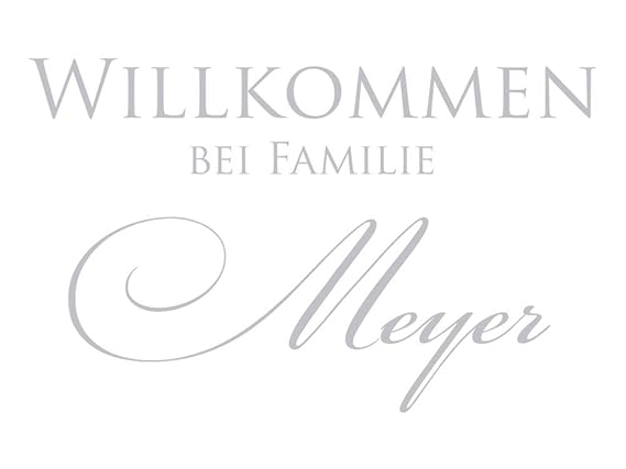 GRAZDesign 980041_30 Fenstertattoo Schriftzug Willkommen mit Wunschname | Fensterfolie für Flur - Glastattoo Eingangs-Tür (48