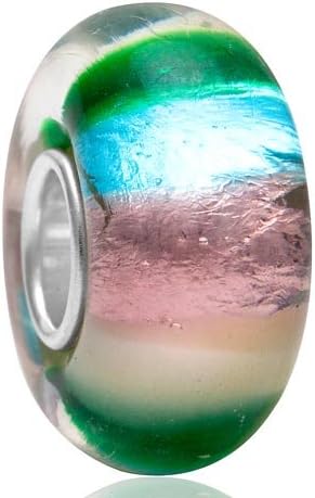 ARTCHARM Glass Charm 925 Sterling Silver Core Glodfish Flower Glass Charms Valentine's Day Gift for Lovers/Friends/Mothers/Travelers