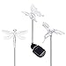 HCTro Solar Garden Lights, Crystal Upper Stake with Built in Multi Color Changing 3 LED, Hummingbird Butterfly Dragonfly, Solar Powered Lights, Outdoor Solar Lights for Patio Yard Fairy, 3 Pack