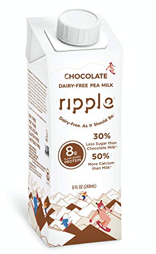 Ripple Kids Dairy-Free Nutritional 8g Protein Beverage, Chocolate Flavor (Pack of 16) | Great for Breakfast, Snacking and Lunchboxes | Soy-Free, Nut-Free, Gluten-Free, Non-GMO