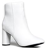 Sleek Simple Ankle Bootie - Cute Retro Mod Vintage Round Heel - Classic Zip Up Boot - Breckelle's Linda-21 Ankle Dress Boot